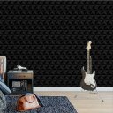 Ver imagem 2 de Papel de Parede Geométrico 3d Triângulos Pretos - 1,50x0,50m