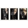 Quadro Mulheres Negras Preto E Dourado M 3 Moldura Branco - 1