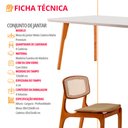 Ver imagem 5 de Sala de Jantar Mesa Malta 120cm Tampo Laqueado com Vidro Canto Moeda e 4 Cadeiras Malta Premium