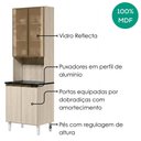Ver imagem 4 de Paneleiro 4 Portas MDF Vidro 70x221 cm Kali 1834862 Bianco Toq Nicioli