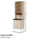 Ver imagem 3 de Paneleiro 4 Portas MDF Vidro 70x221 cm Kali 1834862 Bianco Toq Nicioli