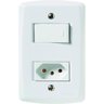 Conjunto 4x2 com 1 Interruptor Simples 10 a 250 V e 1 Tomada 2p+t 20 a 250 V Lux2 Branco - 1