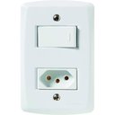 Ver imagem 1 de Conjunto 4x2 com 1 Interruptor Simples 10 a 250 V e 1 Tomada 2p+t 20 a 250 V Lux2 Branco