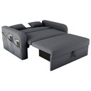 Ver imagem 4 de Sofá Cama 2 Lugares com Baú Hiram Veludo Cinza