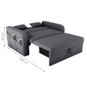 Ver imagem 3 de Sofá Cama 2 Lugares com Baú Hiram Veludo Cinza