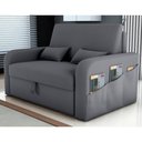 Ver imagem 1 de Sofá Cama 2 Lugares com Baú Hiram Veludo Cinza