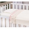 Jogo de Lençol de Berço Americano para Bebê Menina 3 Peças 100% Algodão:rosa-floratta - 3