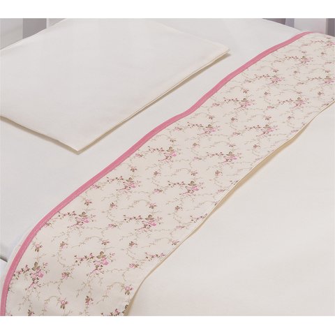 Jogo de Lençol de Berço Americano para Bebê Menina 3 Peças 100% Algodão:rosa-floratta