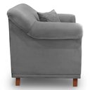 Ver imagem 5 de Kit 2 Poltronas Para Sala de Estar Vênus Veludo Pés Castanho - Pallazio - Cinza Grafite