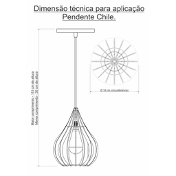 Luminária Teto Lustre pendente balcão cozinha sala chile:Vermelho - 3