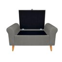 Ver imagem 3 de Recamier Bau Rio 120cm Suede Estrutura Madeira Cinza Inova Decor