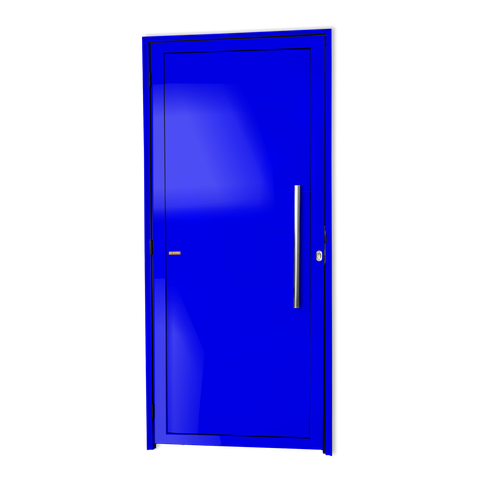 Porta Alumínio Lambril c/Puxador D.Azul 100 Brimak