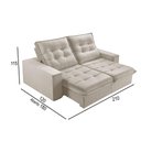 Ver imagem 3 de Sofá 2 Lugares Retrátil e Reclinável Martins M-166 Veludo Creme