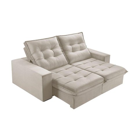 Sofá 2 Lugares Retrátil e Reclinável Martins M-166 Veludo Creme