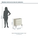 Ver imagem 3 de Mesa de Cabeceira Bend 3 Gavetas Incolar Luna com Pé Preto