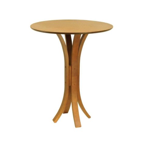 Mesa Bistrô Valencia 4 Lugares Redonda Madeira Maciça Amêndoa Decorise
