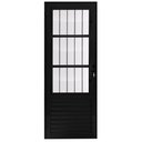Ver imagem 1 de Porta de Giro Alumínio Preto Social c/Grade Veneziana 3V Maxx - 210x70 - Esquerda