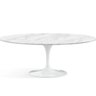 Mesa de Jantar Saarinen Oval 120x80 Cm Mármore Carrara Base Branca - 1