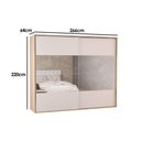 Ver imagem 3 de Guarda Roupa Casal 2 Portas de Correr (2 C/ Espelho) e 4 Gavetas Ph 1806 Carvalho Nature/off White