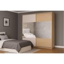 Ver imagem 6 de Guarda Roupa Casal 2 Portas de Correr (2 C/ Espelho) e 4 Gavetas Ph 1806 Carvalho Nature/off White