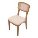Ver imagem 4 de Mesa Redonda Jantar MDF 2 Lugares Base Ripada Tampo MDF Off White com Freijó e Bege Rústico Dalla