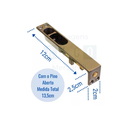 Ver imagem 2 de Trinco União Mundial de Embutir 12cm - Latonado Oxidado