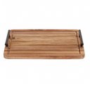 Ver imagem 5 de Bandeja de Madeira com Alça de Metal Retangular 40cm - Oikos