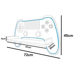 Suporte Gamer Prateleira para consoles videogame - Led Neon - 4