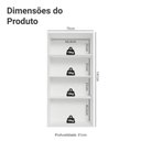 Ver imagem 3 de Cristaleira Suspensa 70 Cm 2 Portas de Vidro Branco/crema Vik Madesa Branco/crema
