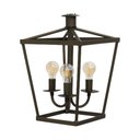 Ver imagem 3 de Lustre Luminária Pendente Teto Tipo Lampião 3 Bocais Colonial Ouro Velho