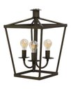 Ver imagem 3 de Lustre Luminária Pendente Teto Tipo Lampião 3 Bocais Colonial Ouro Velho