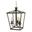 Ver imagem 1 de Lustre Luminária Pendente Teto Tipo Lampião 3 Bocais Colonial Ouro Velho