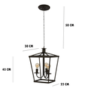 Ver imagem 6 de Lustre Luminária Pendente Teto Tipo Lampião 3 Bocais Colonial Ouro Velho