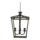 Ver imagem 2 de Lustre Luminária Pendente Teto Tipo Lampião 3 Bocais Colonial Ouro Velho