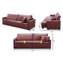 Ver imagem 2 de Sofá Cama Retrátil e Reclinável 2,50m com Molas Karen Veludo Rosê Adonai Estofados