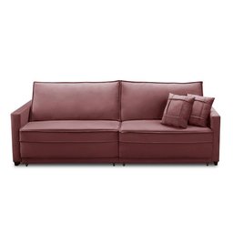 Sofá Cama Retrátil e Reclinável 2,50m com Molas Karen Veludo Rosê Adonai Estofados - 5