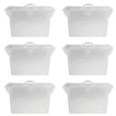 Ver imagem 1 de Kit 6 Maletas Arquivo para Pastas Suspensas Documentos Dello Caixa Plástica Organizadora Empilhá