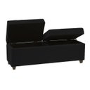 Ver imagem 1 de Recamier Bau Paris 1,40m Suede Preto - Clique Decor Clique decorações
