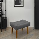Ver imagem 2 de Puff Banqueta Decorativo Pés Madeira Cinza