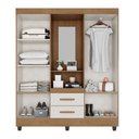 Ver imagem 3 de Guarda Roupa Casal Capela e Cômoda 4 Gavetas Lite Nature Off White – Móveis Leão
