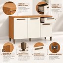 Ver imagem 6 de Balcão de Cozinha 3 Portas 1 Gaveta com Prateleira Imperial Espresso Móveis