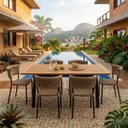 Ver imagem 4 de Kit 4 Cadeiras Jardim Corda Náutica Alumínio Pintura Eletrostática Área Gourmet Varanda Piscina Rami