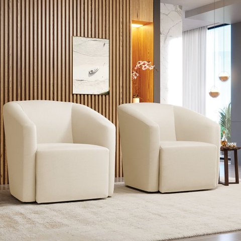Poltrona Decorativa Base Giratória Kit 2 Stella Max Sintético D03 - D’Rossi