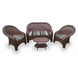 Conjunto de Sofás Fibra Sintética Tóquio - 1 Sofá 2L + 2 Poltronas + 1 Mesa Centro - Tecido Illimani - 1