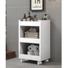 Carrinho Branco Auxiliar Porta Toalha Com 4 Rodinhas Branco AJL Carrinho multiuso - 1