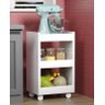 Carrinho Branco Auxiliar Porta Toalha Com 4 Rodinhas Branco AJL Carrinho multiuso - 3