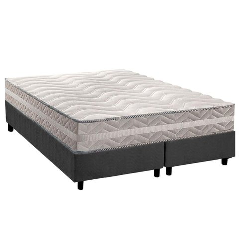 Conjunto Box Queen: Colchão Anatômico Paropas D28 / Master Prata Double Face 25 + Base Crc Suede