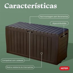 Baú Caixa Organizadora Multiuso Grande 270 Litros Marvel Marrom Keter - 2