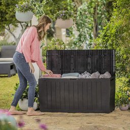 Baú Caixa Organizadora Multiuso Grande 270 Litros Marvel Marrom Keter - 5
