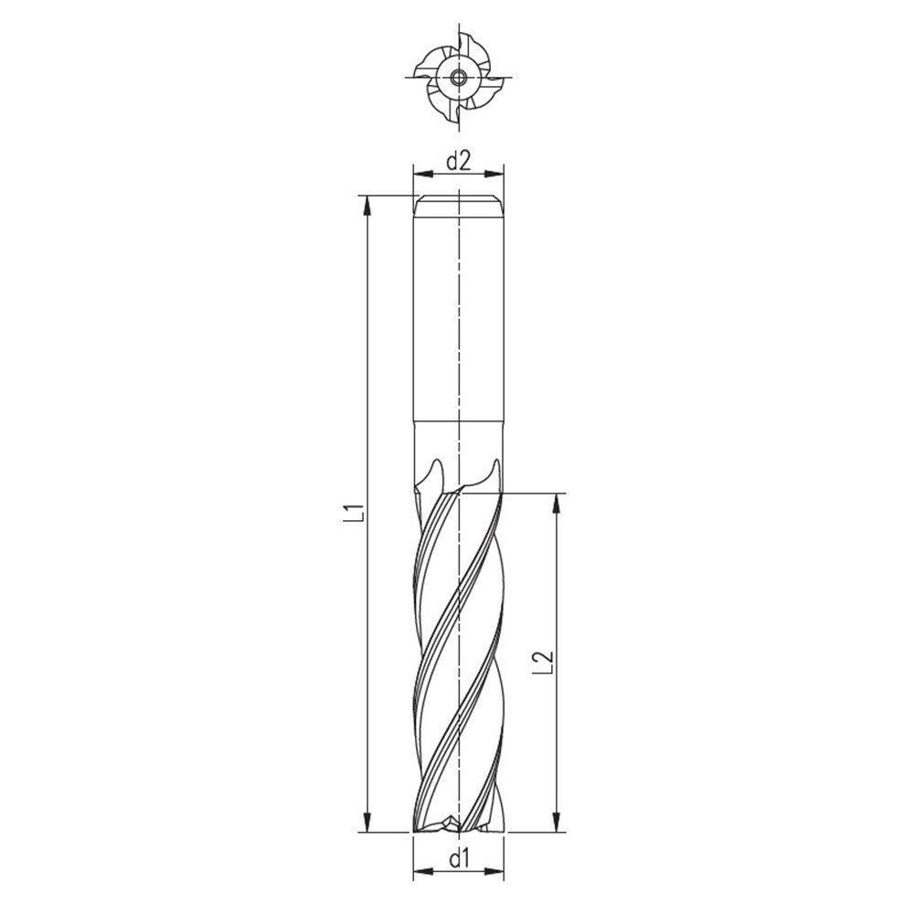 Fresa de Topo Haste Cilíndrica - 4x19x63x6x4 Versão Longa - 5